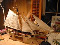 Sails rigged